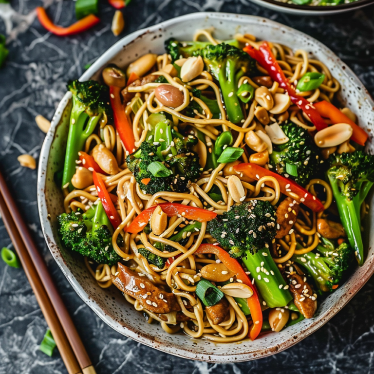 Spinach, broccoli and peanut stir-fry