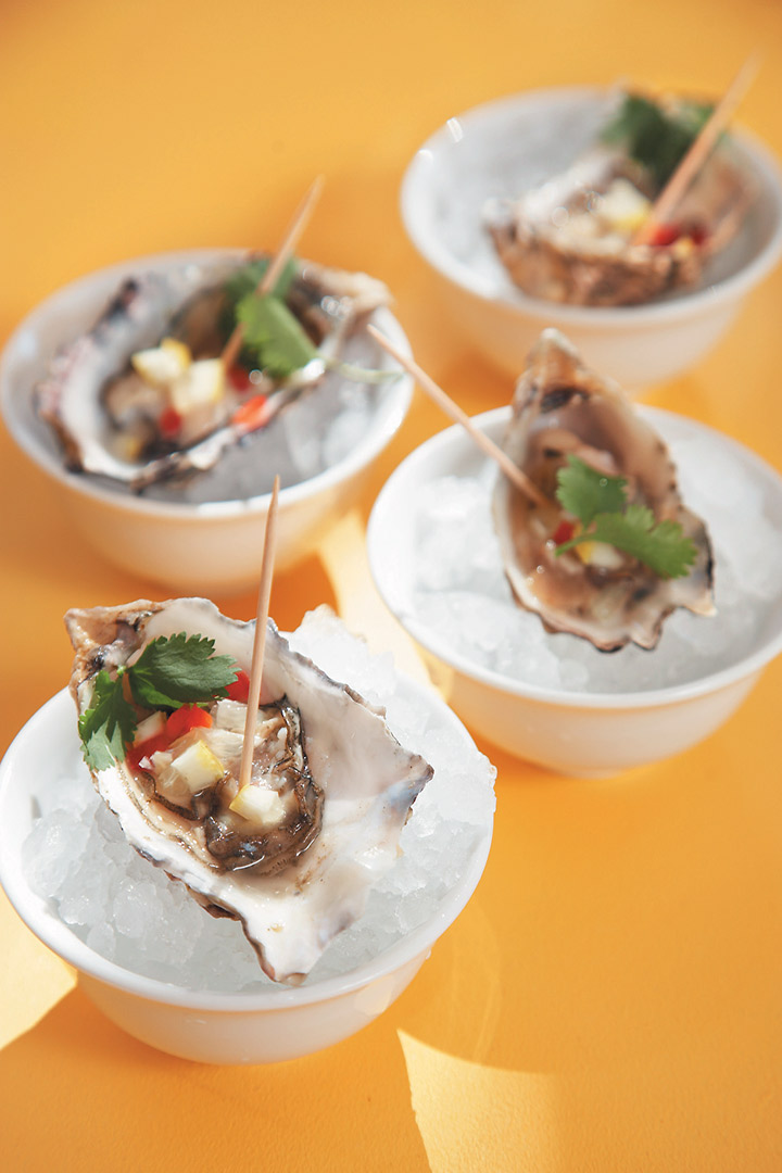 Namibian oysters on ice with lemon rind salsa recipe