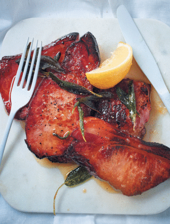 Pan-fried Kassler pork chops with sage and brown butter recipe