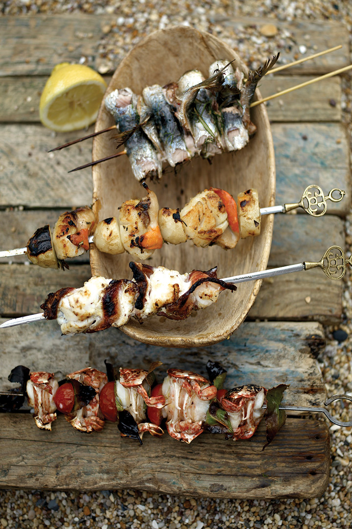Shellfish kebabs recipe