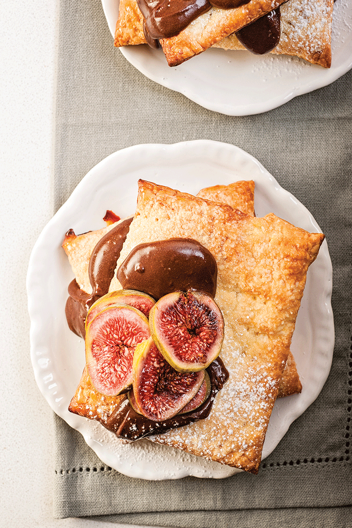 Puff pastry, chocolate and fig stack recipe