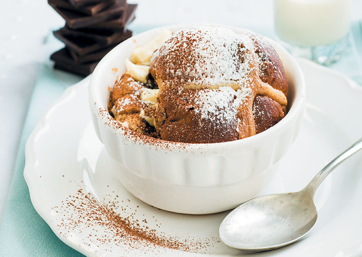 hot cross bread and butter pudding