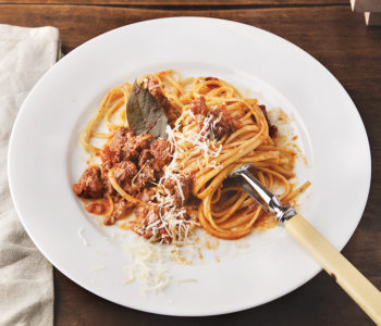 Pasta with slow-cooked salsiccia sauce recipe
