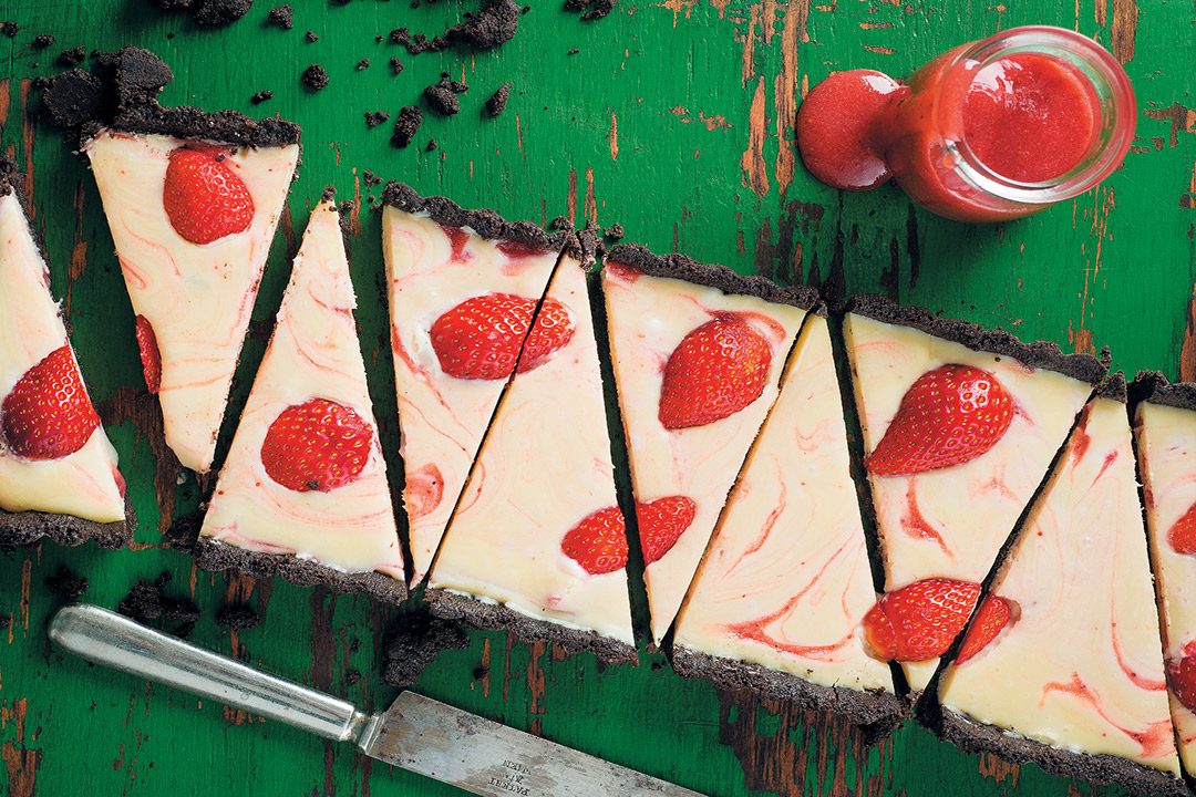 Oreo and strawberry white-chocolate tart recipe