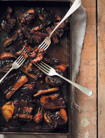 Slow-roasted Irish whiskey and thyme sticky beef short ribs recipe