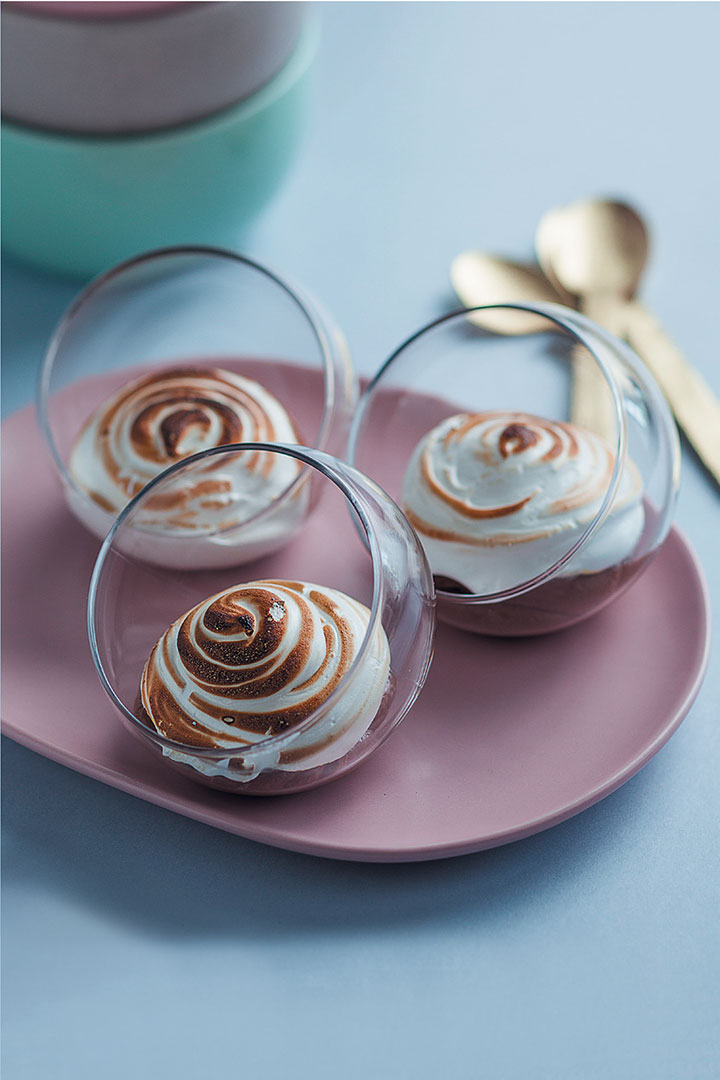 Cheat’s chocolate mousse with Swiss marshmallow meringue recipe