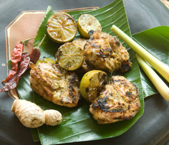 Chicken thighs with lime juice and ginger