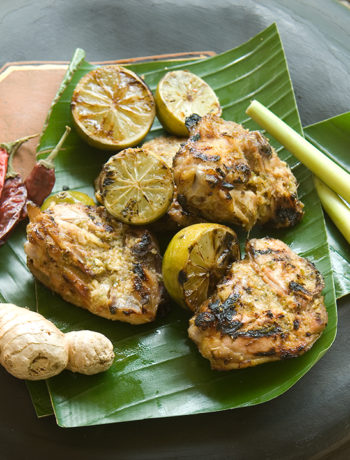 Chicken thighs with lime juice and ginger