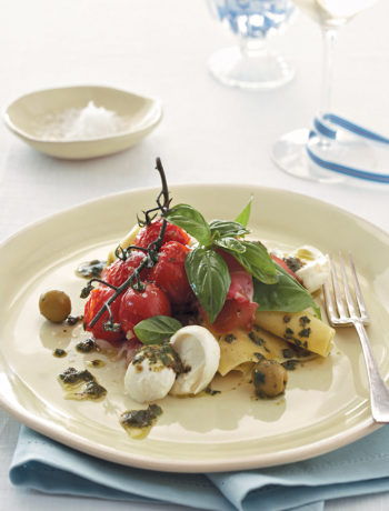 Fresh olive and tomato lasagne recipe