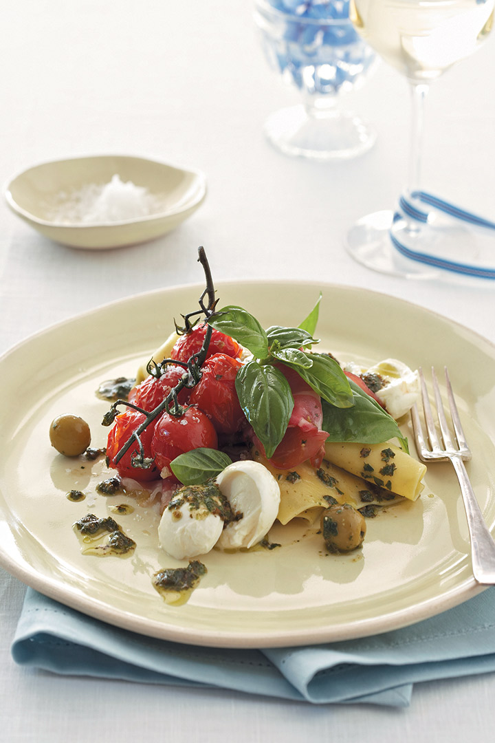 Fresh olive and tomato lasagne recipe