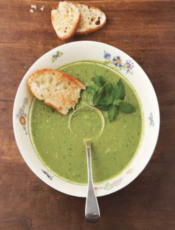 Pea and prosciutto soup recipe
