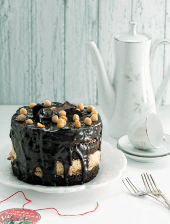 Coffee, dark chocolate and hazelnut meringue layer cake recipe