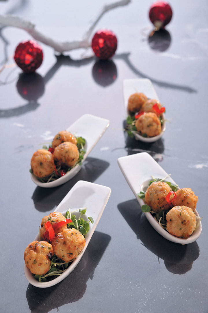 Fish balls served with a sweet chilli dressing recipe