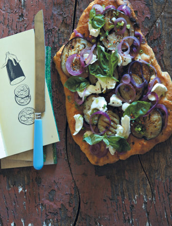 Herbed flatbread with caramelised onions recipe