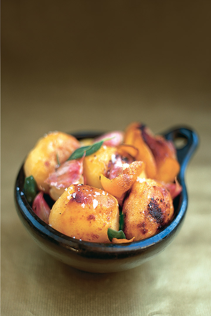 Roast potatoes with sage and orange recipe