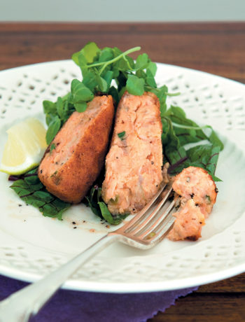Salmon croquettes with watercress and sorrel recipe