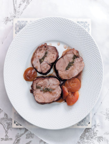 Pork wrapped in Parma ham with nectarines recipe