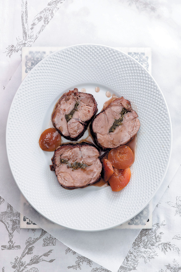Pork wrapped in Parma ham with nectarines recipe