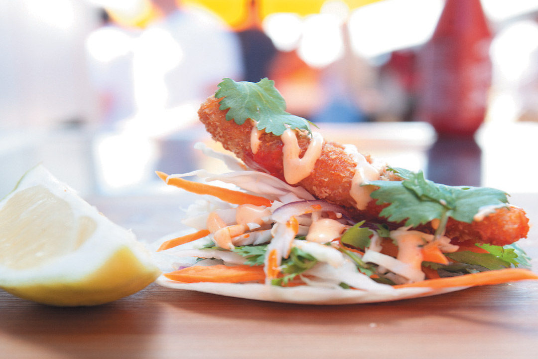 Warren’s crispy fish tacos with Asian coleslaw and sriracha mayonnaise recipe