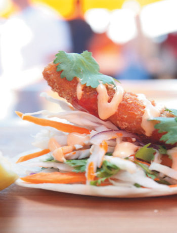 Warren’s crispy fish tacos with Asian coleslaw and sriracha mayonnaise recipe