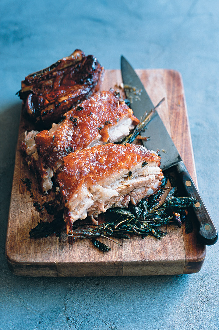 Sage-roasted pork belly recipe