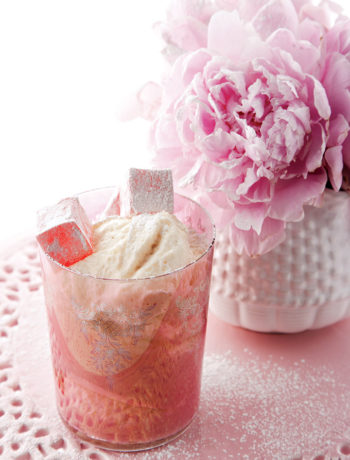 White chocolate and vanilla mousse with rose-water Turkish delight recipe