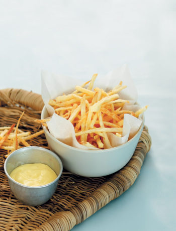 Chips served with chilli aïoli recipe