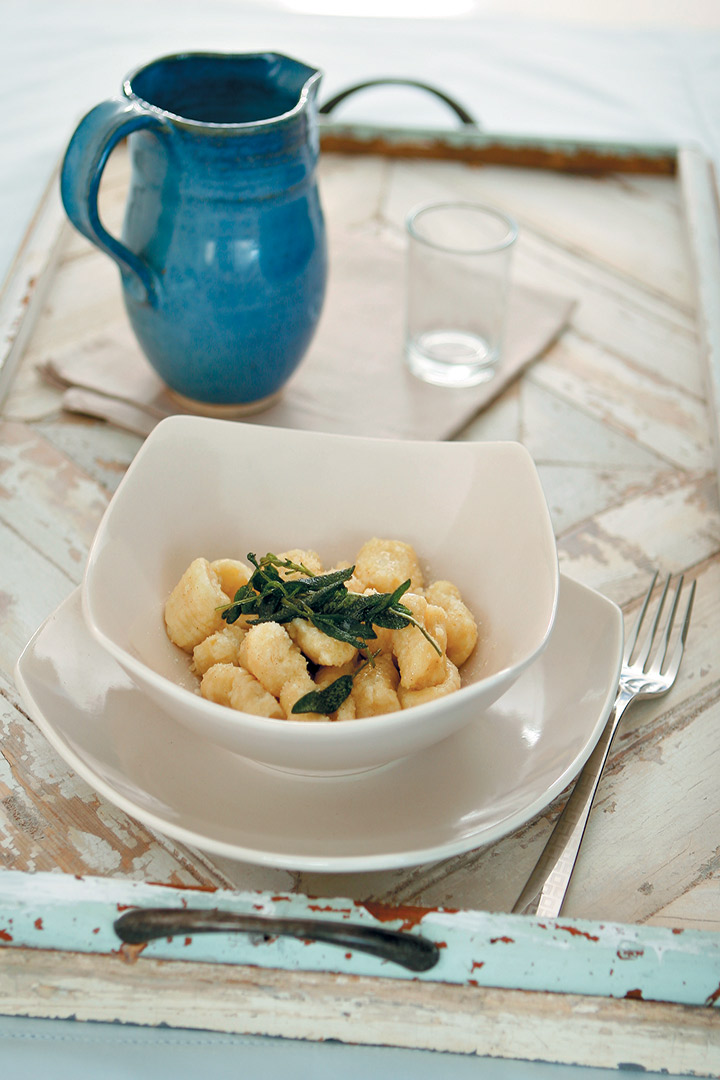 Gnocchi with butter, sage, chilli and anchovy sauce recipe