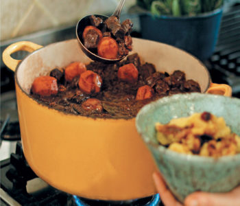 Ostrich potjie with onion and dried fruit pap recipe