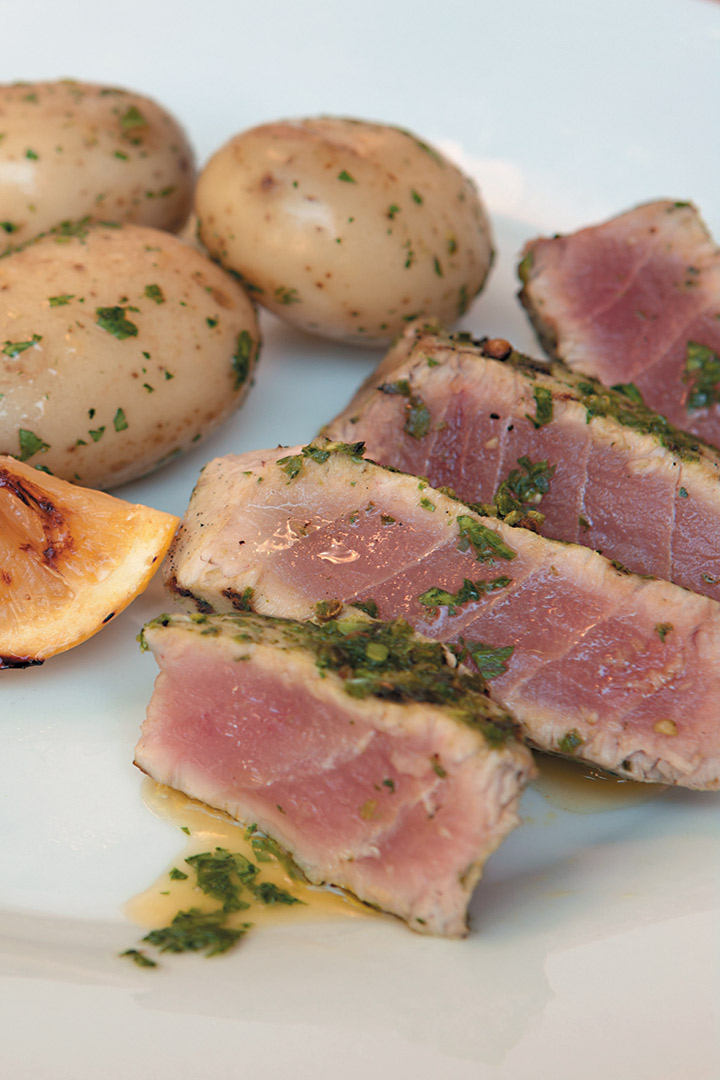 Basil and coriander crusted seared tuna recipe