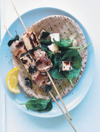 Chicken, haloumi and preserved lemon skewers recipe