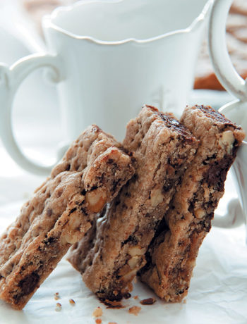 Chocolate chip and nut shortbread
