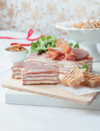 Ham and cream cheese terrine with chives and mustard recipe
