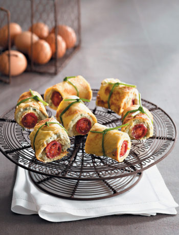 Mini frittata roulades with cream cheese and Rosa tomatoes recipe