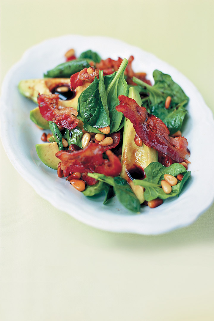 Avocado, pancetta and pine nut salad recipe