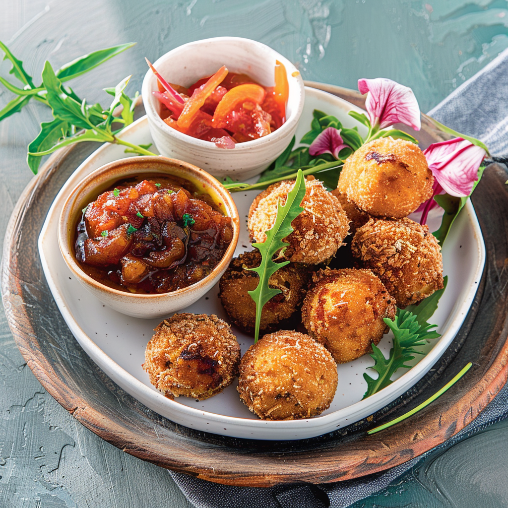 Cape Malay croquettes_with_spiced apple chutney