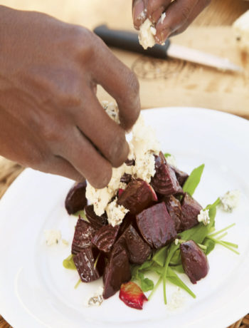 Roasted beetroot with rocket and blue cheese recipe