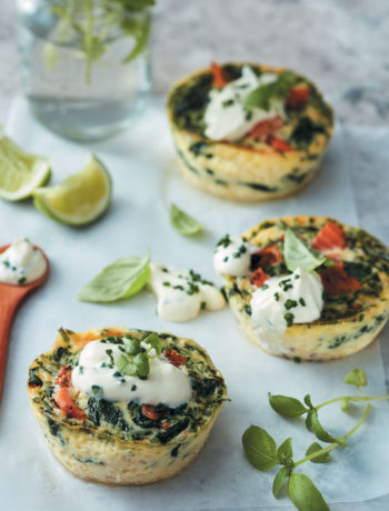 Salmon, spinach and sour cream-filled muffins