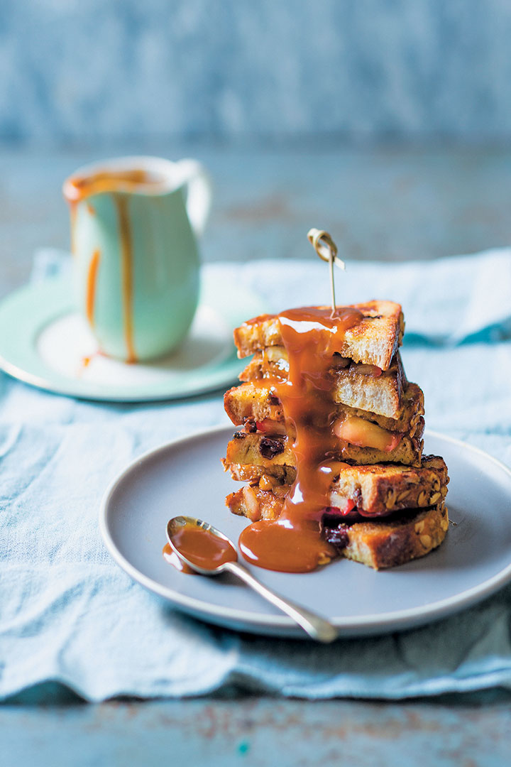Apple and butterscotch French-toast sandwiches recipe