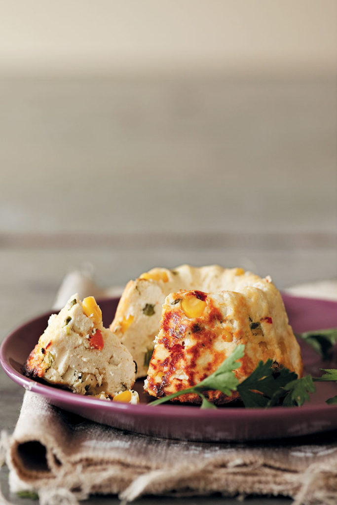 Baked ricotta with corn, chilli and peppers recipe