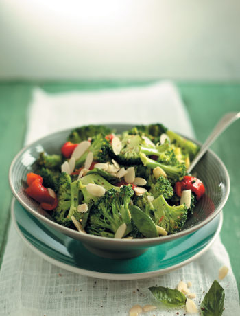 Broccoli with roast peppers and chilli recipe