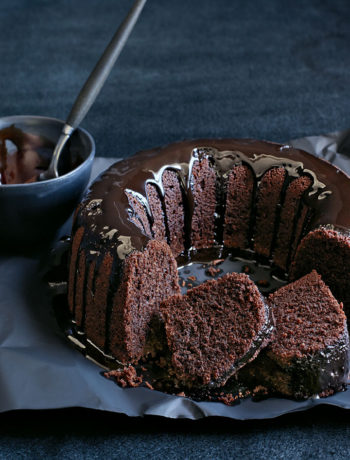 Butterscotch-glazed chocolate bundt cake recipe