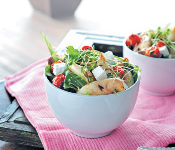 Calamari and feta salad with chilli-mint dressing recipe