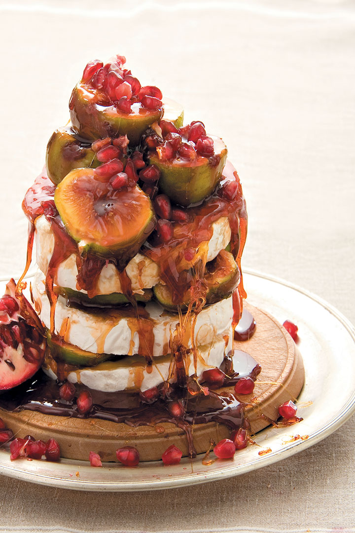 Caramelised fig and camberieni stack recipe