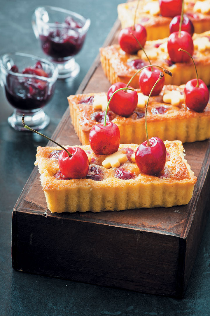 Cherry and frangipane tartlets with cherry orange compote recipe