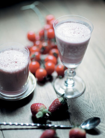 Cherry tomato and strawberry milkshake with vodka recipe
