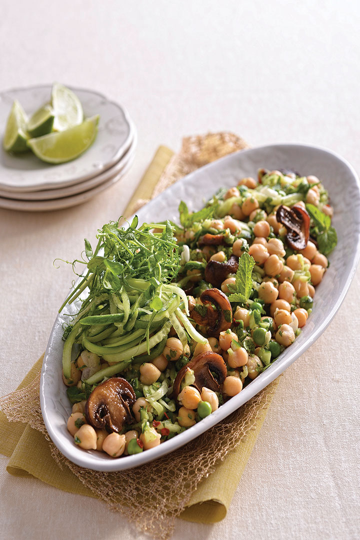 Chickpea, cucumber and mint salad recipe