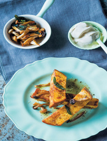 French-toast batons with wild mushroom and sage butter recipe
