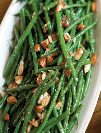 Green beans with buttered almonds recipe