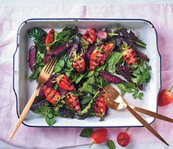 Grilled strawberry and biltong salad